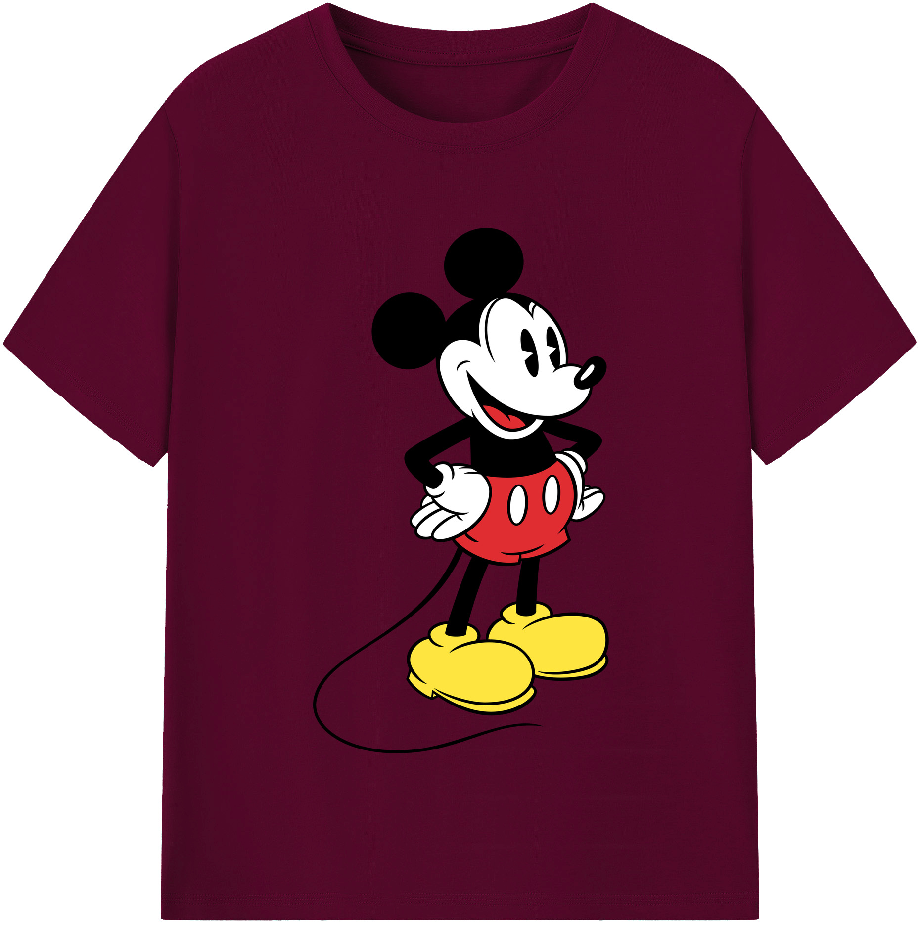 （画像用） ミッキーマウス Mickey Mouse レディースカジュアルプリントTシャツ（綿100％）